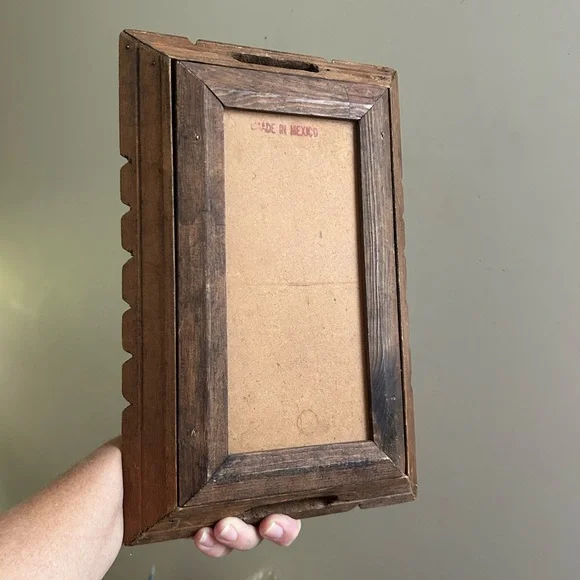 Vintage Mexican Hand Carved Wood Tray w/ Talavera Tile - Picture 6 of 6
